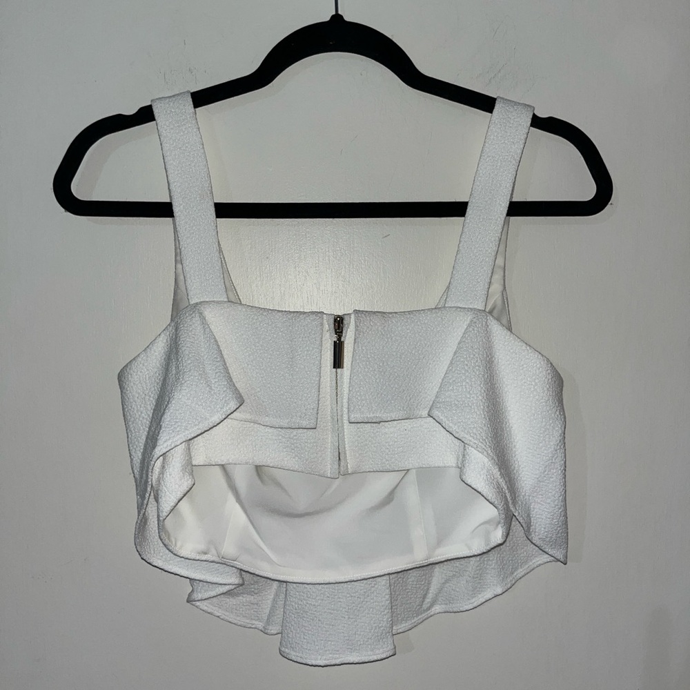 Black Halo White Textured Crop Top - Picture 4 of 5